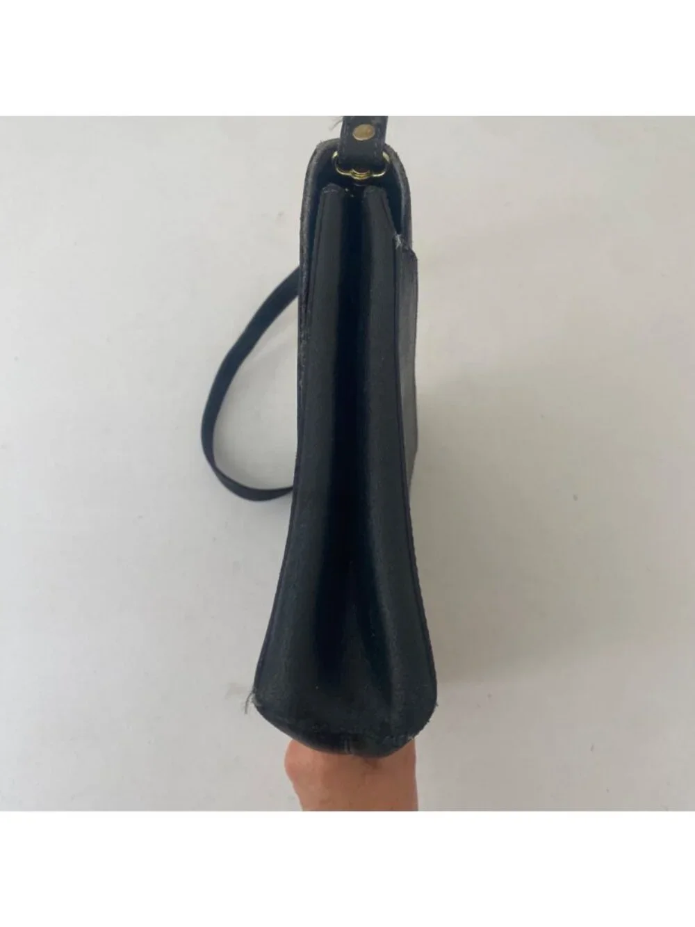 Vintage Courreges Paris Mini Briefcase Purse Shoulder Bag Black